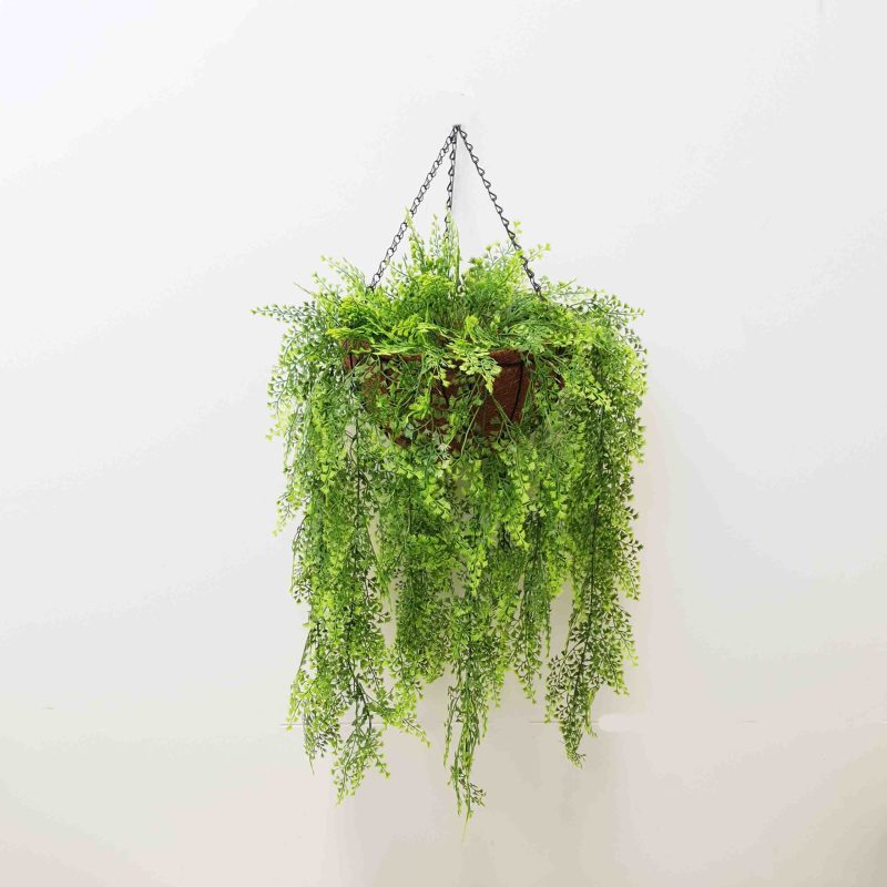 Hanging Ruffle Fern | Fake Hanging Plants