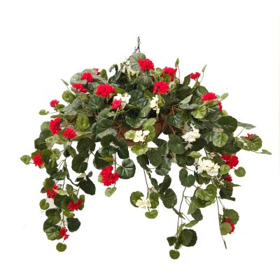 geranium plant | artificial geranium plant | hanging basket
